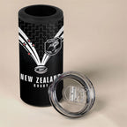 New Zealand Maori Rugby Custom 4 in 1 Can Cooler Tumbler Aotearoa Tribal Motif Retro Concept