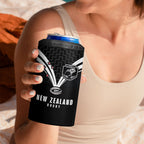 New Zealand Maori Rugby Custom 4 in 1 Can Cooler Tumbler Aotearoa Tribal Motif Retro Concept