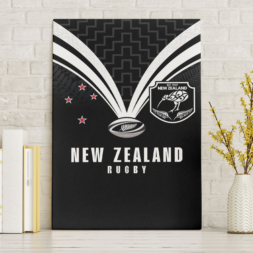 New Zealand Maori Rugby Canvas Wall Art Aotearoa Tribal Motif Retro Concept