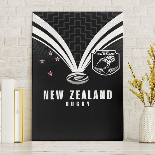 New Zealand Maori Rugby Canvas Wall Art Aotearoa Tribal Motif Retro Concept