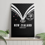 New Zealand Maori Rugby Canvas Wall Art Aotearoa Tribal Motif Retro Concept