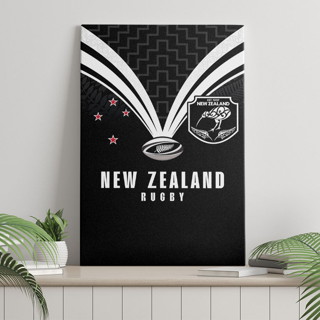 New Zealand Maori Rugby Canvas Wall Art Aotearoa Tribal Motif Retro Concept