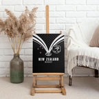 New Zealand Maori Rugby Canvas Wall Art Aotearoa Tribal Motif Retro Concept