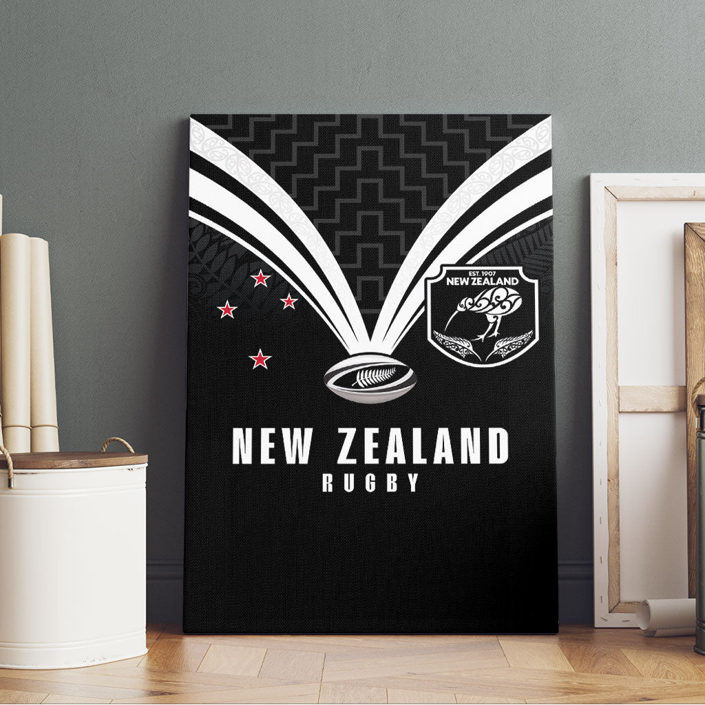 New Zealand Maori Rugby Canvas Wall Art Aotearoa Tribal Motif Retro Concept