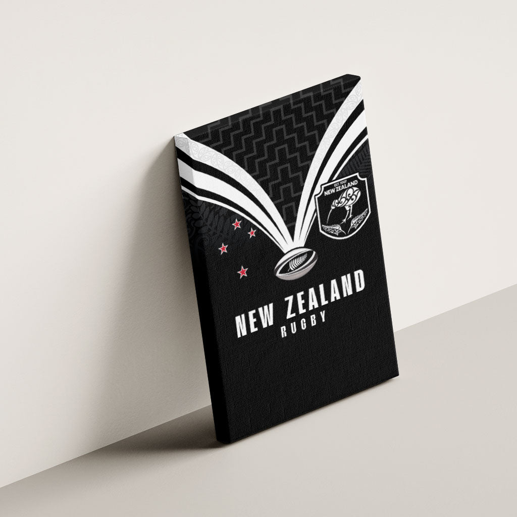 New Zealand Maori Rugby Canvas Wall Art Aotearoa Tribal Motif Retro Concept