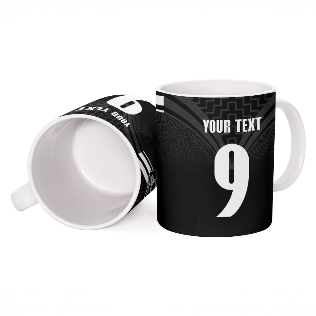 New Zealand Maori Rugby Custom Ceramic Mug Aotearoa Tribal Motif Retro Concept