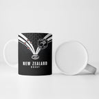 New Zealand Maori Rugby Custom Ceramic Mug Aotearoa Tribal Motif Retro Concept