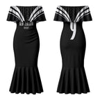 New Zealand Maori Rugby Custom Couples Matching Mermaid Dress and Long Sleeve Button Shirt Aotearoa Tribal Motif Retro Concept