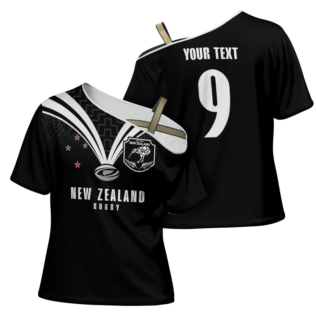 New Zealand Maori Rugby Custom Cross Shoulder Shirt Aotearoa Tribal Motif Retro Concept
