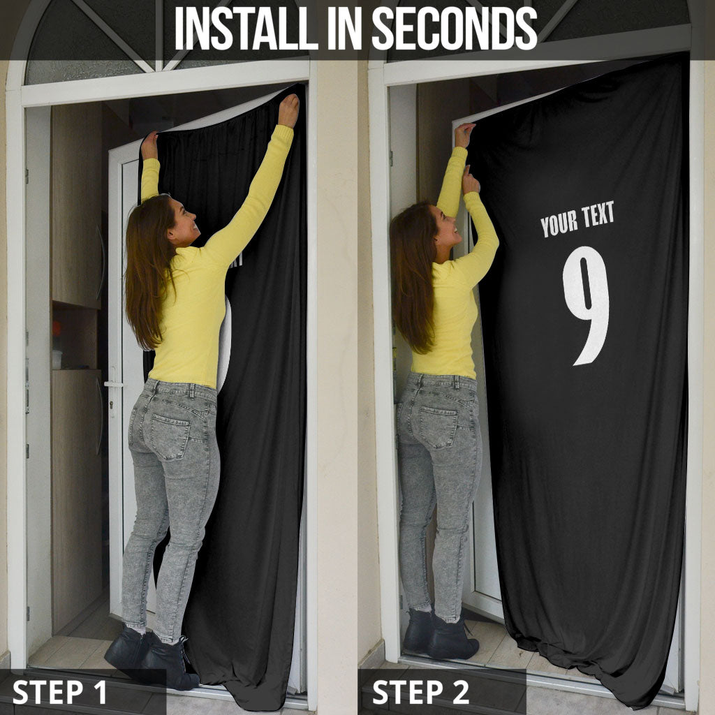 New Zealand Maori Rugby Custom Door Cover Aotearoa Tribal Motif Retro Concept