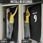 New Zealand Maori Rugby Custom Door Cover Aotearoa Tribal Motif Retro Concept