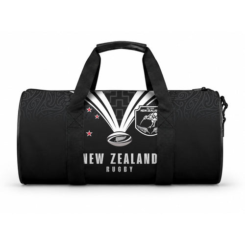 New Zealand Maori Rugby Duffle Bag Aotearoa Tribal Motif Retro Concept
