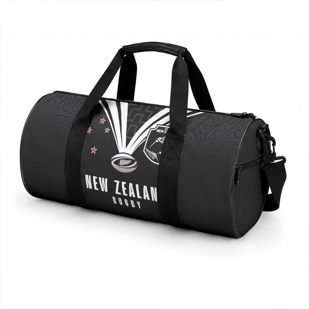 New Zealand Maori Rugby Duffle Bag Aotearoa Tribal Motif Retro Concept