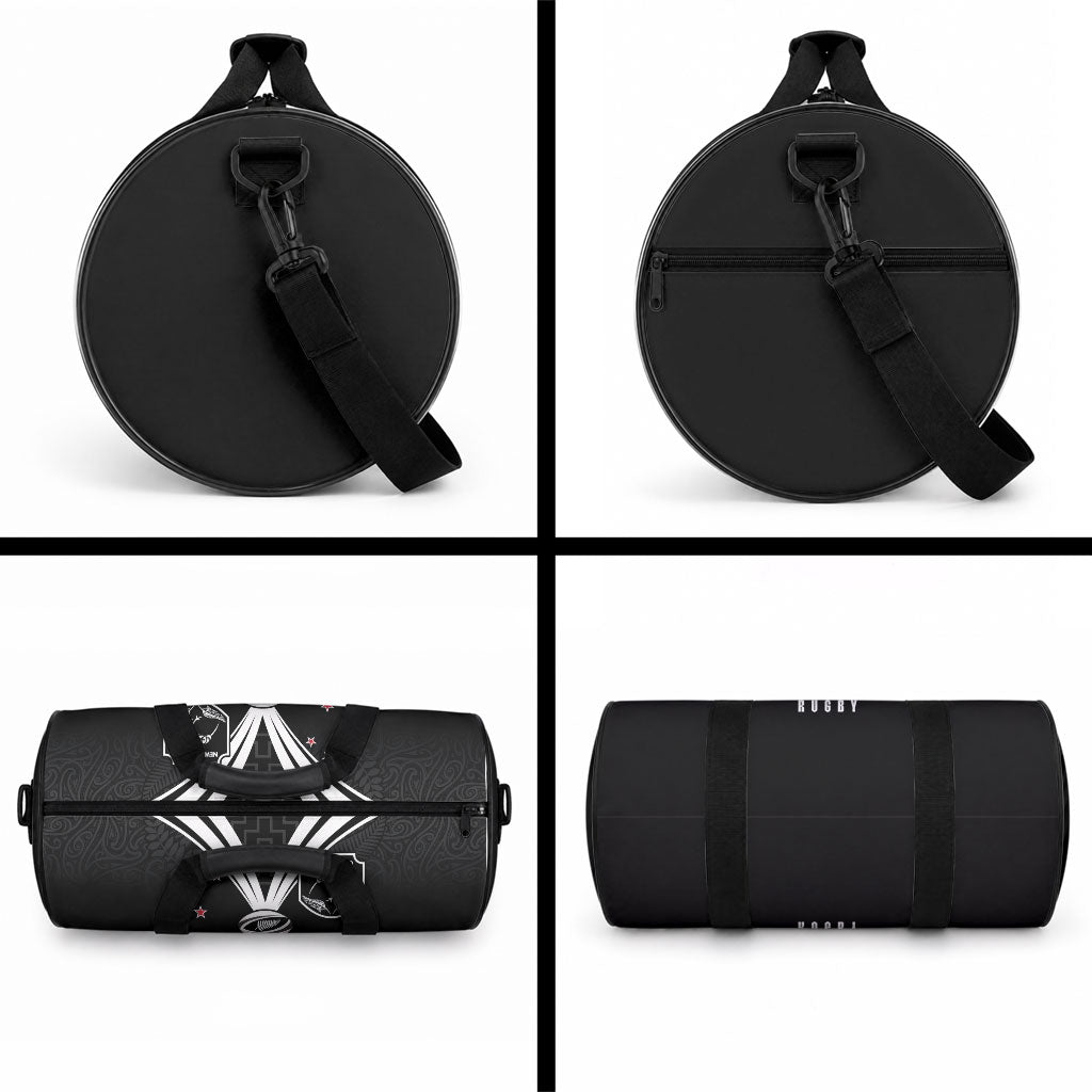 New Zealand Maori Rugby Duffle Bag Aotearoa Tribal Motif Retro Concept