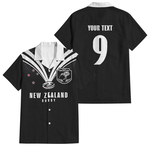 New Zealand Maori Rugby Custom Family Matching Mermaid Dress and Hawaiian Shirt Aotearoa Tribal Motif Retro Concept