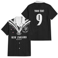 New Zealand Maori Rugby Custom Family Matching Off Shoulder Maxi Dress and Hawaiian Shirt Aotearoa Tribal Motif Retro Concept