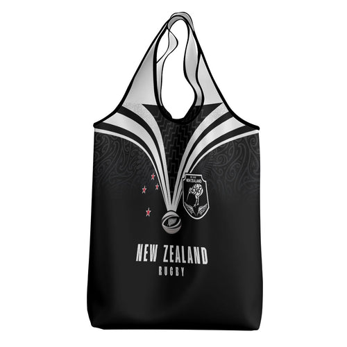 New Zealand Maori Rugby Grocery Bag Aotearoa Tribal Motif Retro Concept