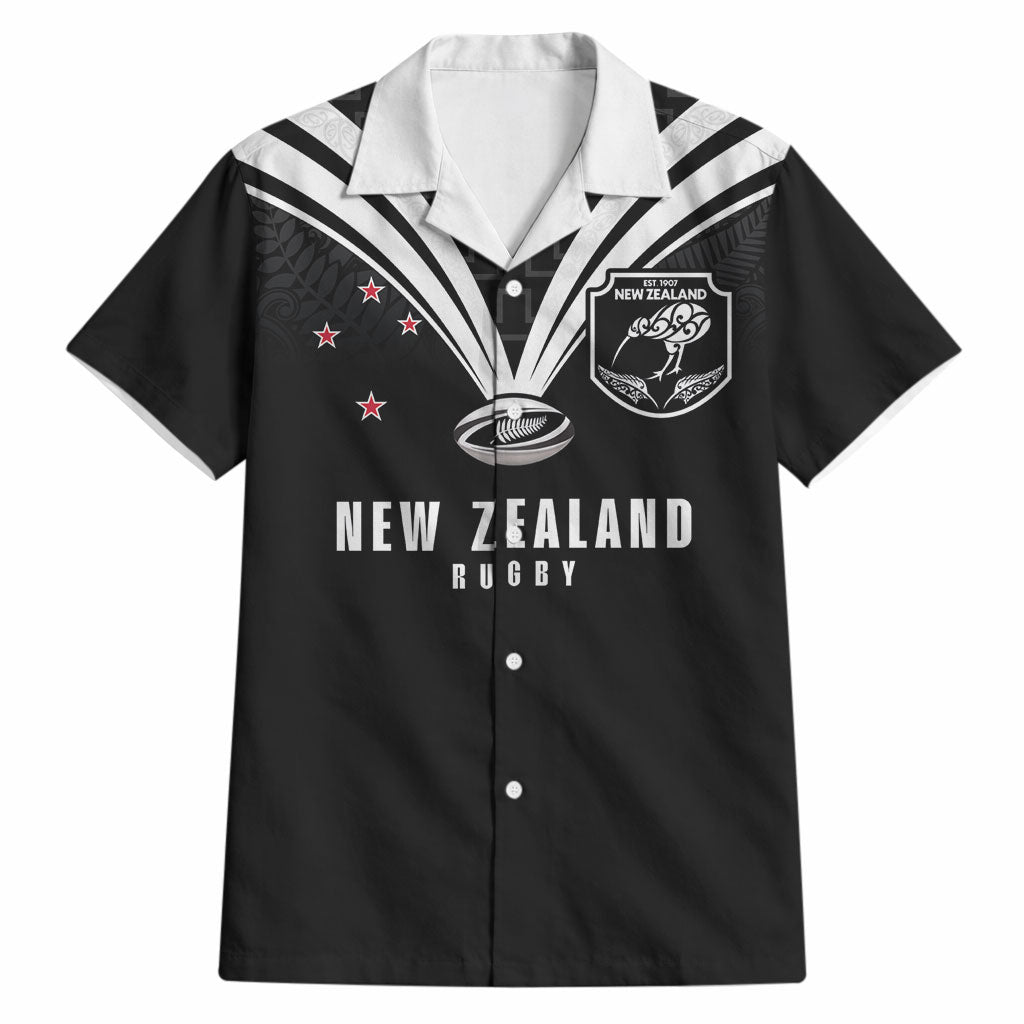 New Zealand Maori Rugby Custom Hawaiian Shirt Aotearoa Tribal Motif Retro Concept