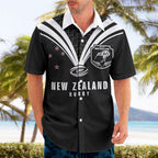 New Zealand Maori Rugby Custom Hawaiian Shirt Aotearoa Tribal Motif Retro Concept