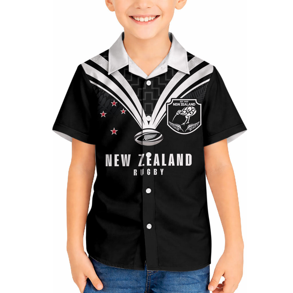 New Zealand Maori Rugby Custom Hawaiian Shirt Aotearoa Tribal Motif Retro Concept