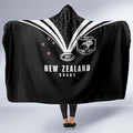 New Zealand Maori Rugby Hooded Blanket Aotearoa Tribal Motif Retro Concept