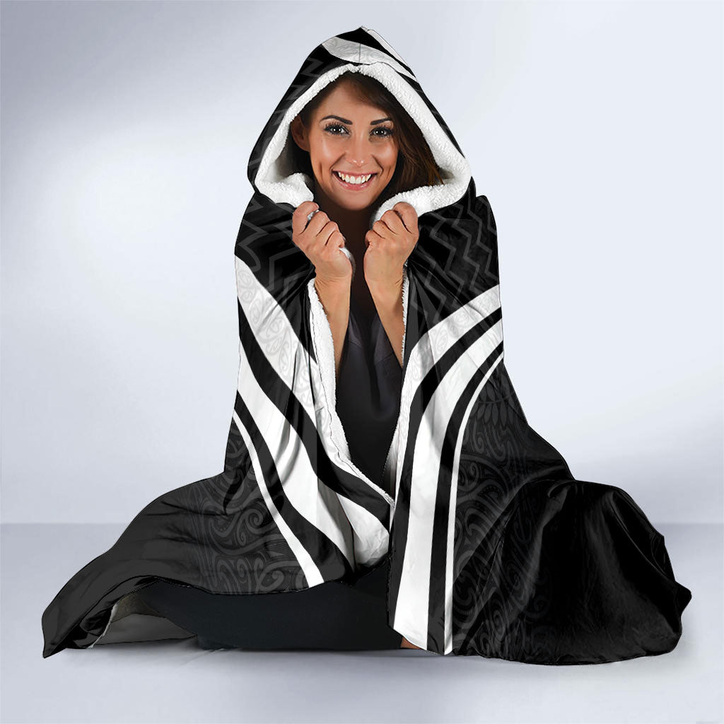 New Zealand Maori Rugby Hooded Blanket Aotearoa Tribal Motif Retro Concept