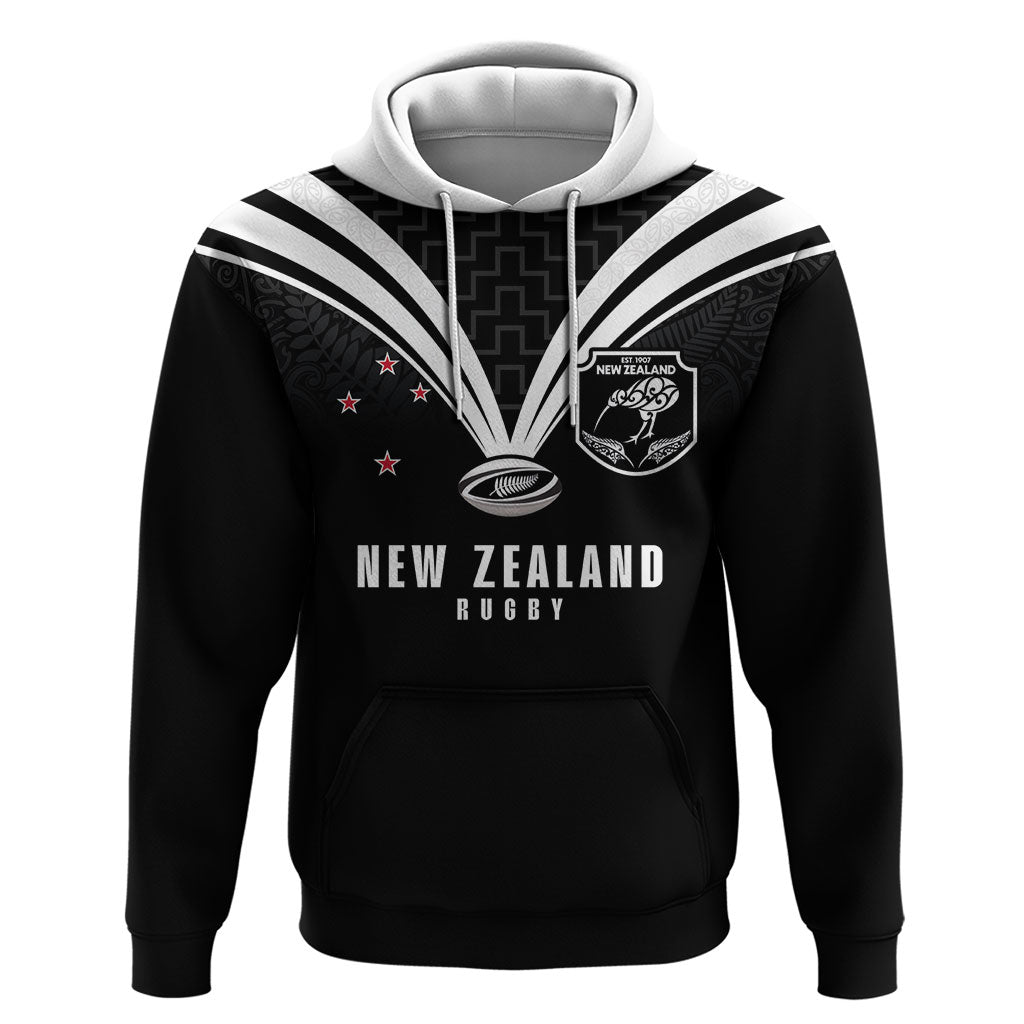 New Zealand Maori Rugby Custom Hoodie Aotearoa Tribal Motif Retro Concept