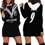 New Zealand Maori Rugby Custom Hoodie Dress Aotearoa Tribal Motif Retro Concept