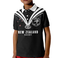 New Zealand Maori Rugby Custom Kid Polo Shirt Aotearoa Tribal Motif Retro Concept