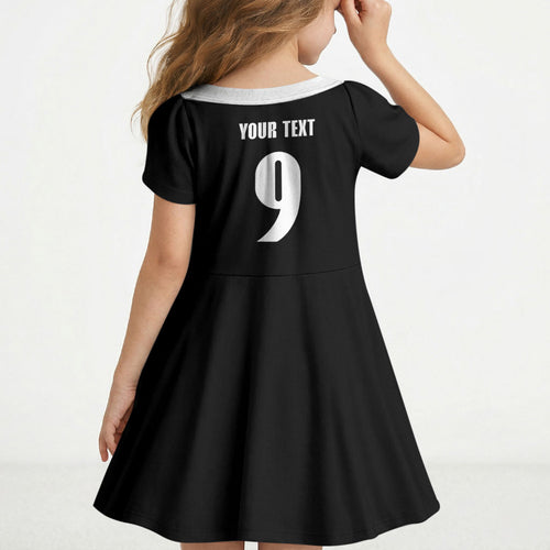 New Zealand Maori Rugby Custom Kid Short Sleeve Dress Aotearoa Tribal Motif Retro Concept
