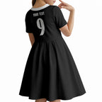 New Zealand Maori Rugby Custom Kid Short Sleeve Dress Aotearoa Tribal Motif Retro Concept