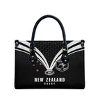 New Zealand Maori Rugby Leather Bag Aotearoa Tribal Motif Retro Concept