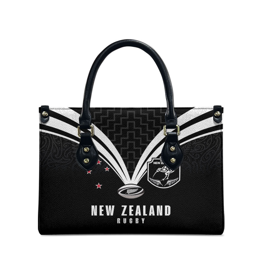New Zealand Maori Rugby Leather Bag Aotearoa Tribal Motif Retro Concept