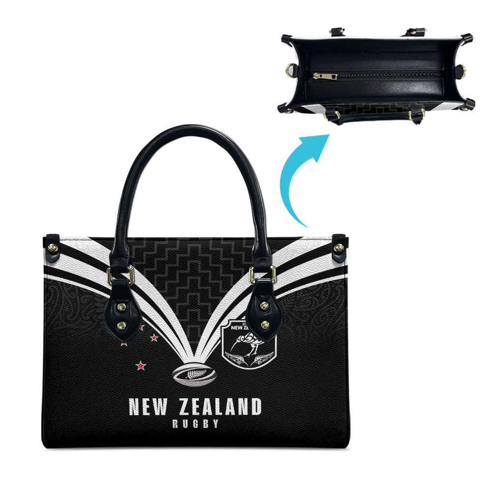 New Zealand Maori Rugby Leather Bag Aotearoa Tribal Motif Retro Concept
