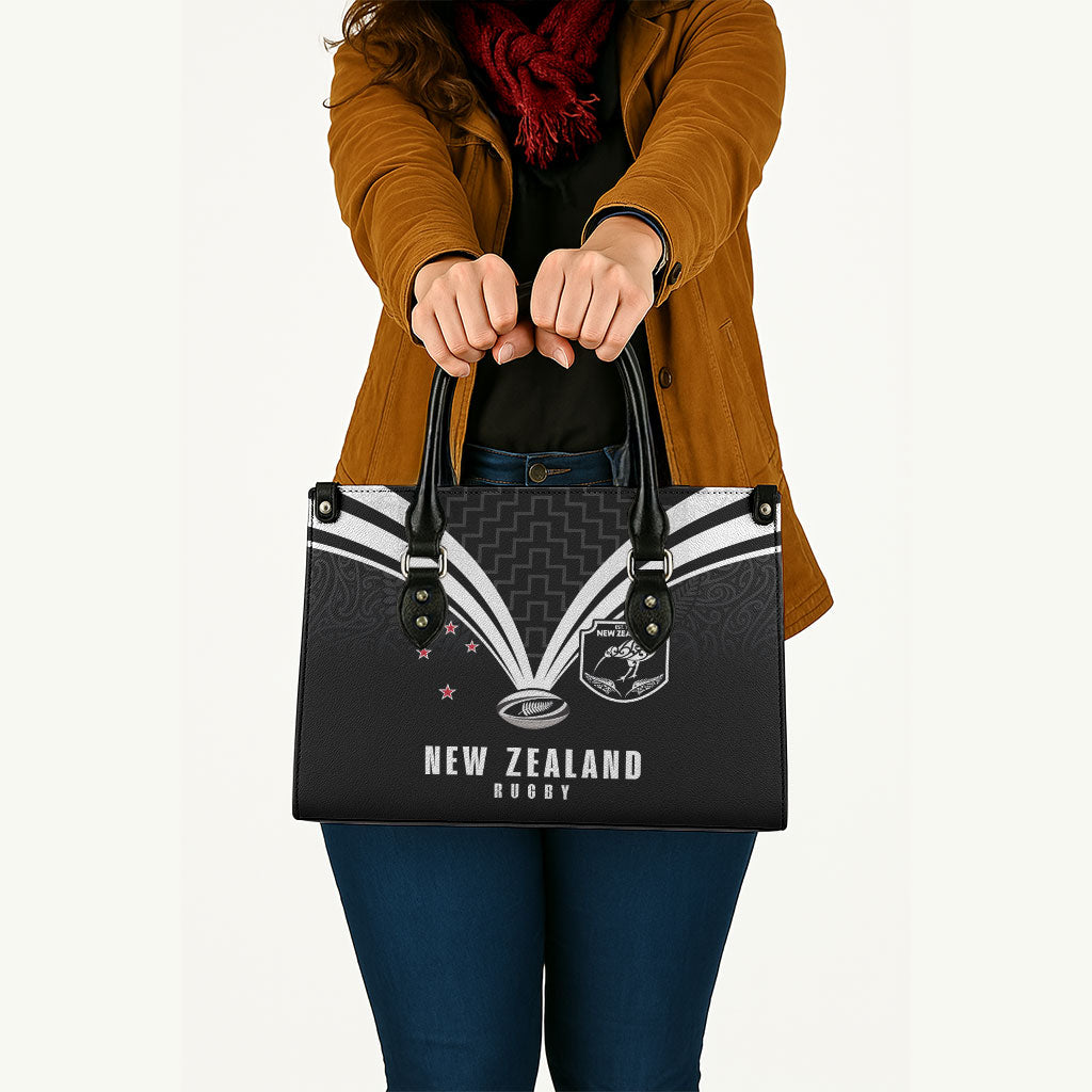 New Zealand Maori Rugby Leather Bag Aotearoa Tribal Motif Retro Concept