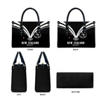 New Zealand Maori Rugby Leather Bag Aotearoa Tribal Motif Retro Concept
