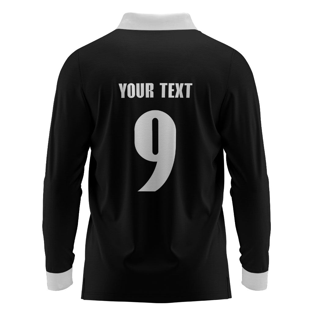 New Zealand Maori Rugby Custom Long Sleeve Polo Shirt Aotearoa Tribal Motif Retro Concept