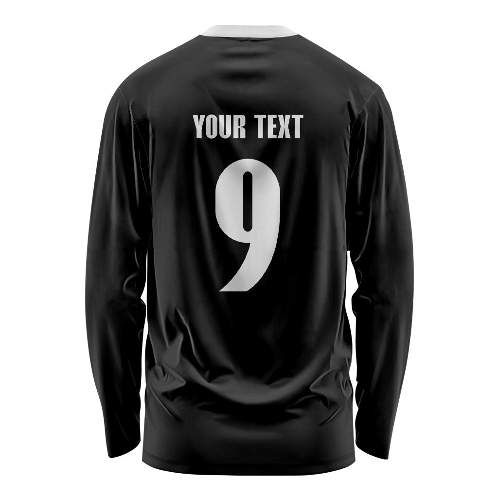 New Zealand Maori Rugby Custom Long Sleeve Shirt Aotearoa Tribal Motif Retro Concept