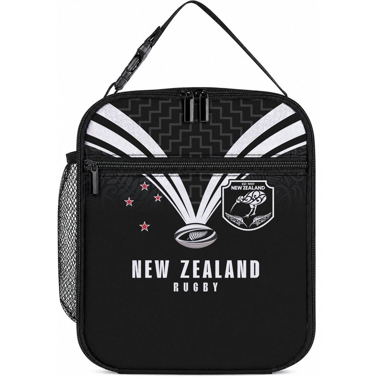 New Zealand Maori Rugby Lunch Bag Aotearoa Tribal Motif Retro Concept