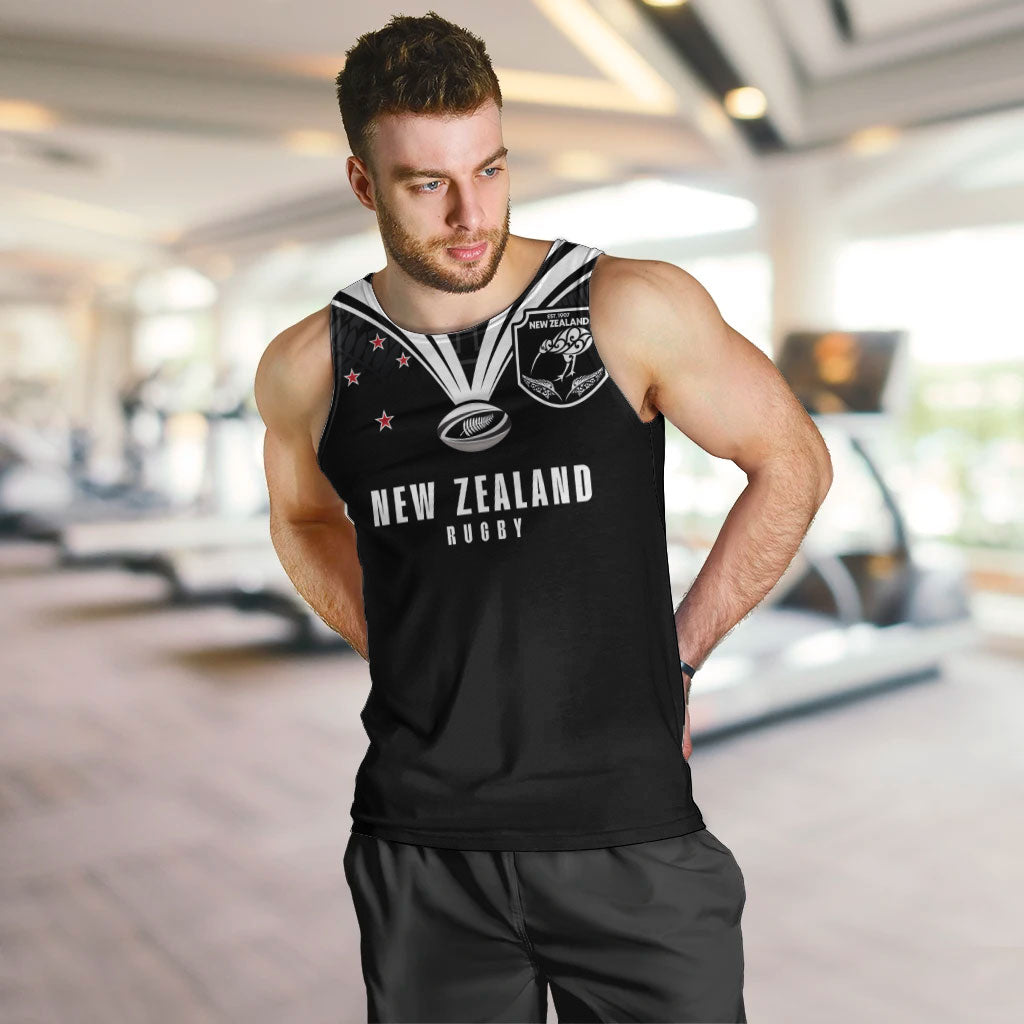 New Zealand Maori Rugby Custom Men Tank Top Aotearoa Tribal Motif Retro Concept