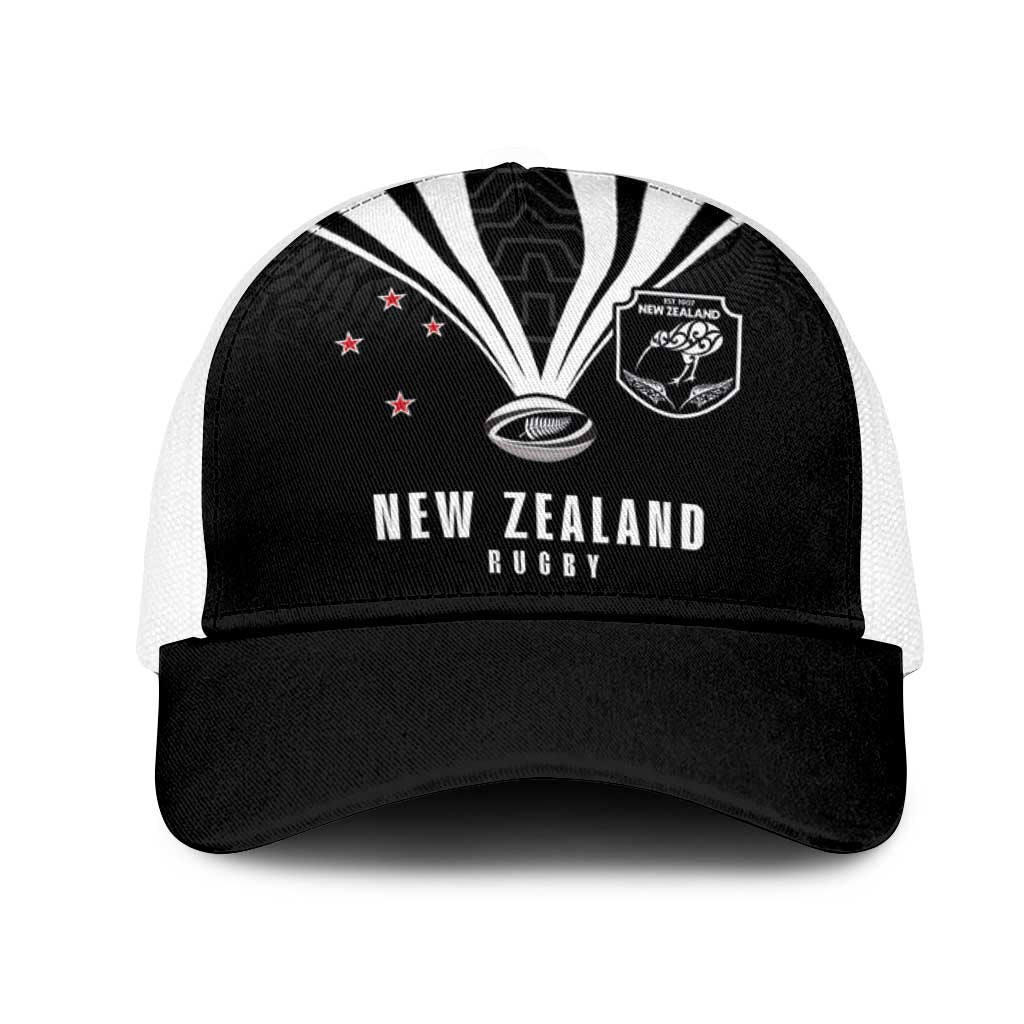 New Zealand Maori Rugby Mesh Trucker Cap Aotearoa Tribal Motif Retro Concept