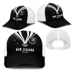New Zealand Maori Rugby Mesh Trucker Cap Aotearoa Tribal Motif Retro Concept