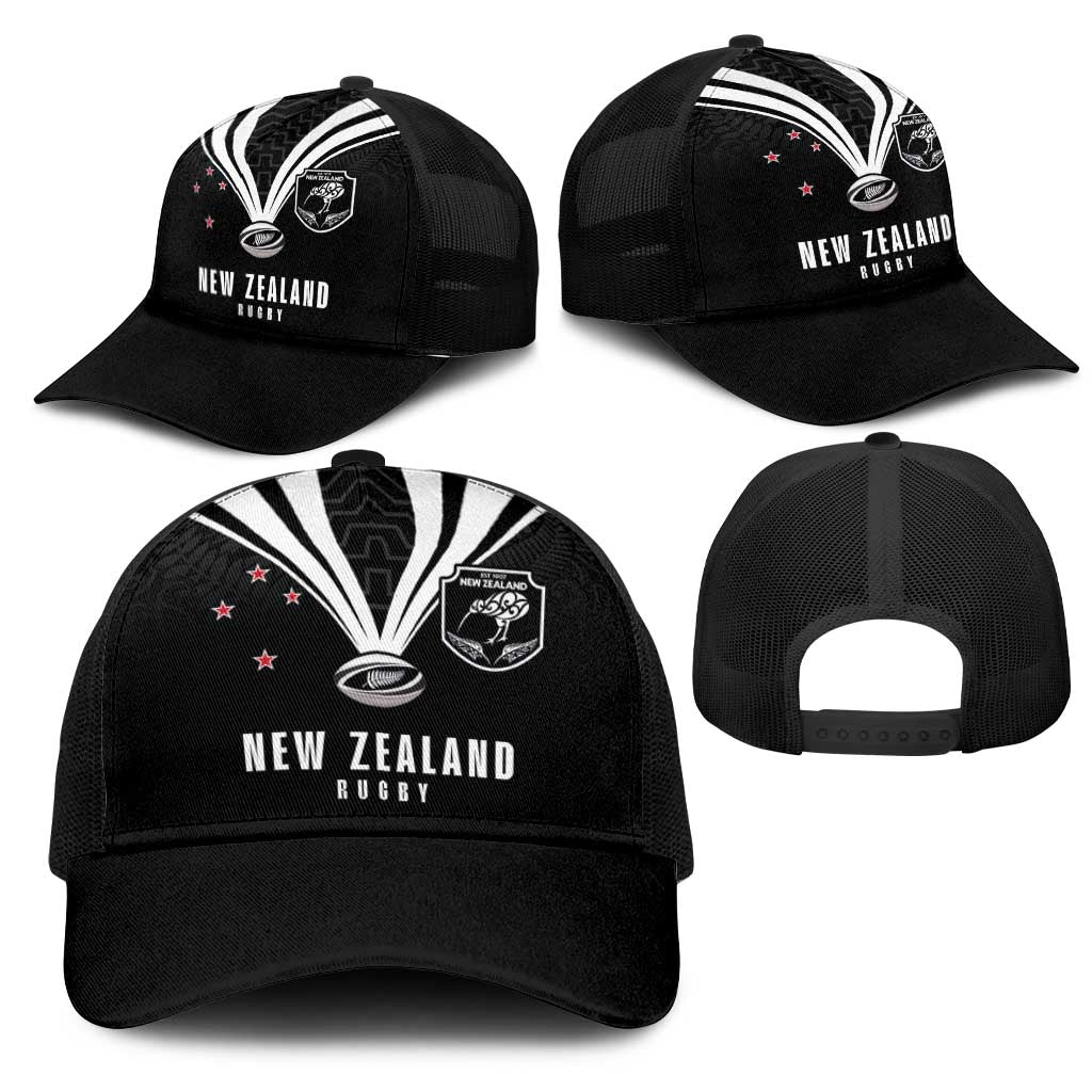New Zealand Maori Rugby Mesh Trucker Cap Aotearoa Tribal Motif Retro Concept
