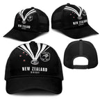 New Zealand Maori Rugby Mesh Trucker Cap Aotearoa Tribal Motif Retro Concept