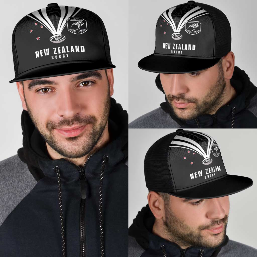 New Zealand Maori Rugby Mesh Trucker Cap Aotearoa Tribal Motif Retro Concept