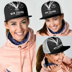New Zealand Maori Rugby Mesh Trucker Cap Aotearoa Tribal Motif Retro Concept