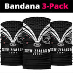 New Zealand Maori Rugby Neck Gaiter Aotearoa Tribal Motif Retro Concept