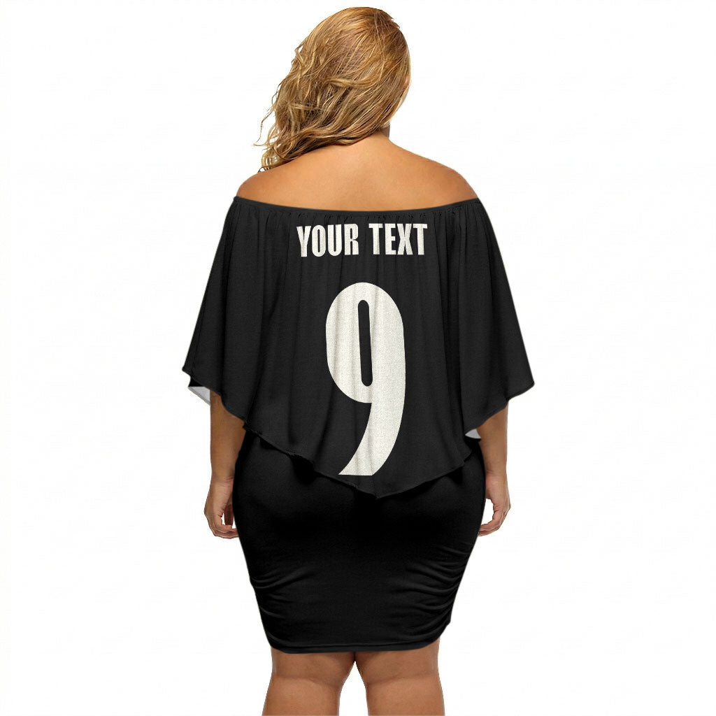 New Zealand Maori Rugby Custom Off Shoulder Short Dress Aotearoa Tribal Motif Retro Concept