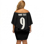 New Zealand Maori Rugby Custom Off Shoulder Short Dress Aotearoa Tribal Motif Retro Concept