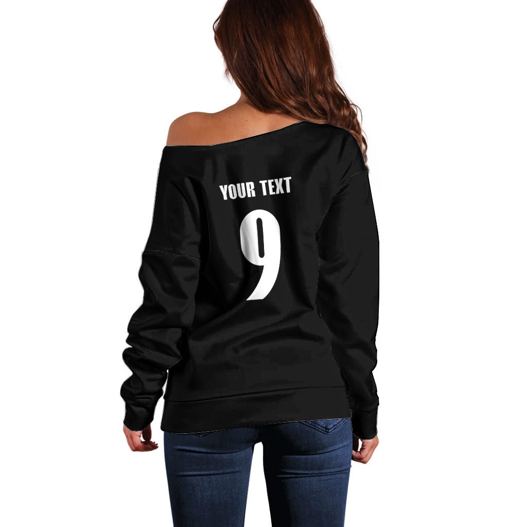 New Zealand Maori Rugby Custom Off Shoulder Sweater Aotearoa Tribal Motif Retro Concept